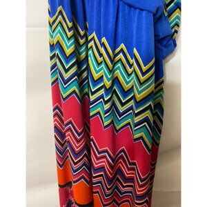 LONDON TIMES WOMENS ONE SHOULDER SEXY LONG MAXI DRESS COLORFUL SIZE 6 SMALL S